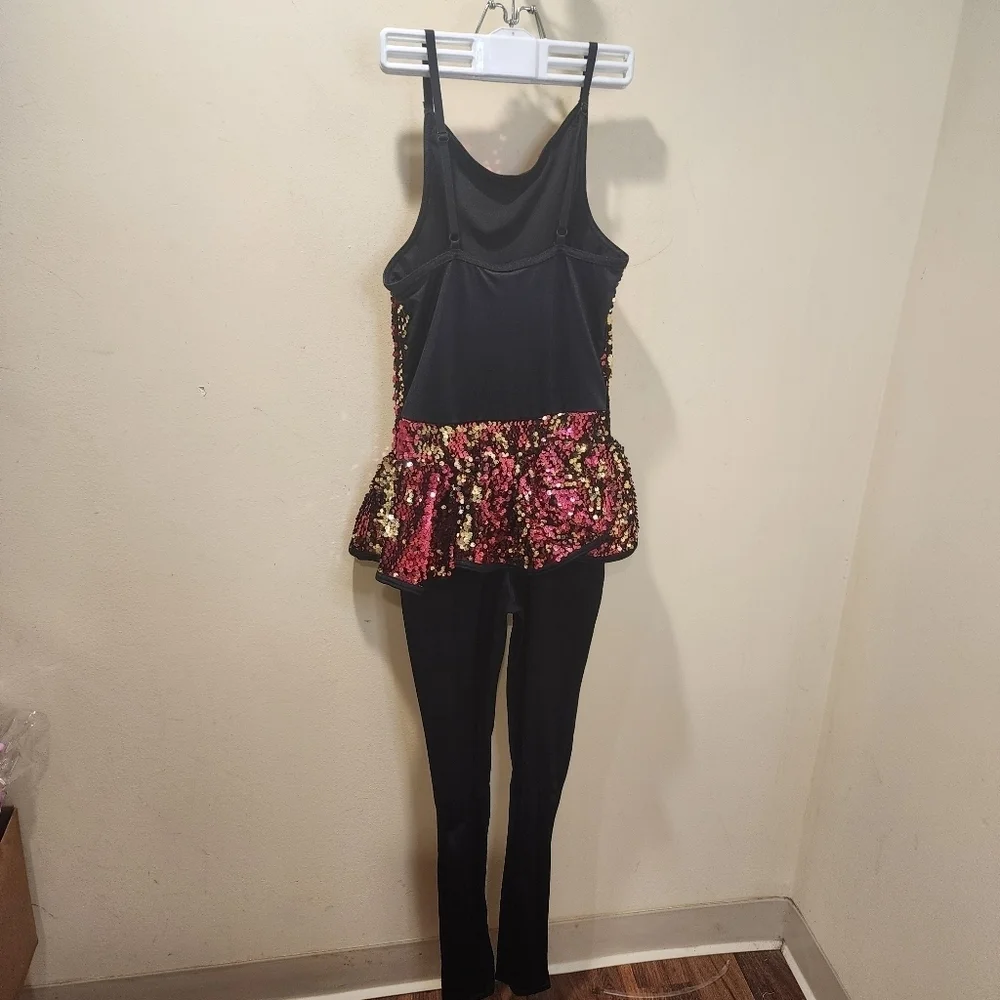 WEISSMAN one Piece sequins Dance Costume Jumpsuit size S